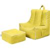 Ready Steady Bed Sedia a Sacco con Poggiapiedi, Divano per Bambini Sicuro con Sedile Morbido, Poltrona a Sacco (Limone)
