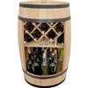 weeco Barilotto in legno da 80x50cm per soggiorno, Minibar, Bar da parete, Barile in legno, Botte da collezione per bottiglie, Scaffale per bottiglie per vino, Cantinetta per Cucina, Portabottiglie