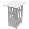 Spetebo Comodino bianco con cestino portaoggetti e vano portaoggetti - 40 x 36 cm - Tavolino in legno con 3 ripiani - Sistema a incastro - Tavolo da salotto tavolino tavolino da divano con cestino