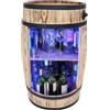Weeco Armadietto per Vino a LED RGB - Scaffale in Legno - Bar Elegante - Supporto per Bottiglie - Mobile Barile in Legno - 80 x 50 cm