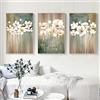 Yimesoy Fiori Astratti Bianchi Dipinti su Tela Stampe Artistiche da Parete 3 Pezzi Quadri Moderni per Soggiorno Decorazioni per La Casa 20X28X3Panels
