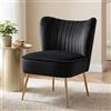 Ya-Home Poltrona Imbottita in Velluto Sedia da Salotto Poltrone Salotto con Gambe in Metallo Dorato Poltroncina Moderna per Camera da Letto/Soggiorno, Nero