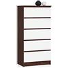 AKORD Cassettiera K60 con 5 Cassetti | Credenza Alta | Moderna Mobiletto per Soggiorno Sala da Pranzo Camera da Letto Corridoio Bagno | Armadio Cameretta | 60x121x40 cm, 39kg | Wenge/Bianco