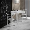MOMMA HOME Tavolo da Cucina Allungabile e Set di 2 Sedie Modello Leva, Colore Bianco