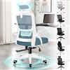 ALFORDSON Sedia Ufficio Scrivania Ergonomica, Con Braccioli Pieghevoli, Sedile Imbottito e Schienale in Rete Traspirante, Funzione Oscillante, Girevole con Ruote, Portata 180 kg(Blu)