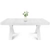 Mar.c.a. Design - Tavolo da Pranzo Allungabile Rettangolare 180x100x75 cm - Allungabile Fino a 480 Cm in Legno - Bianco Consumato - Made in Italy