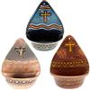 Holyart Acquasantiera decoro croce ceramica, Blu