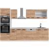 Vicco Cucina componibile R-Line, Rovere dorato, 300 cm senza piano di lavoro, con moduli disposti in modo variabile e piedini regolabili in altezza