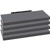 WOLTU Mensola da Muro, Mensola Grigio Scuro,120x22.9x3.8cm,MDF 4er | Adatto Come Espositore da Soggiorno, Libreria da Studio o da Ufficio, Portaspezie da Cucina o Portaoggetti da Ingresso