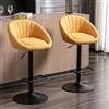 chairus Set di 2 Sgabelli Cucina Sgabelli da Bar Regolabile in Tessuto, Giallo