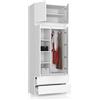 BDW Armadio a 4 ante, 4 ripiani, grucce, 2 cassetti, armadio per camera da letto, soggiorno, corridoio, 234 x 90 x 51 cm, (bianco)