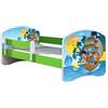 ACMA Letto per Bambino Cameretta per Bambino con Materasso Rete a doghe II VERDE (21 I pirati, 160x80)