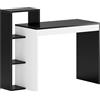 SogesHome Scrivania per computer con stoccaggio e ripiani 110 cm x 40 cm, studio per piccoli spazi Moderno stile semplice Tavolo d'angolo dell'ufficio domestico,WL-SZKST-BD-2