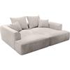 Vente-unique - Divano fisso 3 posti Pineta - velluto - beige