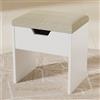 TRIUMPHKEY Sgabello Toilette da Trucco, Tavolo da Trucco con Funzione di Stoccaggio, in Legno,41x38x30 cm,Sedia da Truccarsi per la Camera da Letto,Bianco