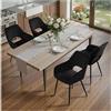 STOOLINK Sedia Sala da Pranzo Set di 4, Sedia da Cucina dal Design Moderno, Sedie da Sala da Pranzo in Velluto, Sedie Soggiorno Imbottita con Schienale Ritagliato per Cucina, Soggiorno - Nero