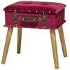 VEA SRL Pouf contenitore Valigia VELVET Tortora 40x32x44 cm, Pouf poggiapiedi divano, Sgabello contenitore salotto Decorativo, Poggia piedi Home decor (TOW 55205)