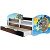 ACMA Letto per Bambino Cameretta per Bambino con Materasso Cassetto Rete a doghe II WENGE (21 I pirati, 180x80 + Cassetto)
