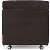 ARKETICOM Swing Pouf Ruote Puff Contenitore Microfibra 42X42h Marrone