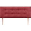 DHOME Testiera in Similpelle o Tessuto AQUALINE Pro con 2 file di Bottoni e Gambe Testiera Imbottita per Letto di Lusso (160x105cm con gambe (Letti 150/160), Tessuto Rosso)