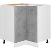 vidaXL Mobile Angolare "Lyon" Grigio Cemento 75,5x75,5x81,5 cm in