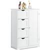 COSTWAY Mobile Bagno 56 x 30,5 x 81 cm, Mobiletto Bagno Salvaspazio con 4 Cassetti e Mensola Regolabile, Armadietto Multiuso per Ingresso, Salone, Camera da Letto e Cucina (Bianco)