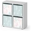 Vicco Scaffale Tetra, Bianco, 72.6 x 72 cm con 4 scatole pieghevoli opt.1, per riporre libri e scatole portaoggetti 30x30 cm
