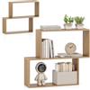 HOMASIS Libreria Verticale a 3 Ripiani, Scaffale a Forma di S con Dispositivo Antiribaltamento, Libreria Divisoria Ambiente in Legno per Soggiorno, Studio, Ufficio, 80 x 22 x 70 cm (Naturale)