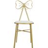 VALICLUD Sedia Trucco Farfalla Schienale Removibile in Metallo Bianco | 1 Pezzo, Struttura Doppie Traverse Inferiori, per Vanity Tables e Ufficio