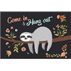 matches21 HOME & HOBBY matches21 - Zerbino decorativo con bradipo e scritta Come in & Hang Out antiscivolo e lavabile, 1 pezzo, 40 x 60 cm