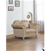 Generico Divano Chesterfield Italiano Poltrona in Velluto Beige - Elegante, Confortevole e Design Moderno per Salotto