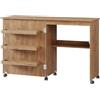 Vicco Tavolo da cucito Carmen, Rovere, 118 x 77.5 cm con 3 ripiani, pieghevole con ruote per un utilizzo flessibile come tavolo da lavoro