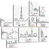 Giallobus - Set 10 Quadri Multi Pannello - Città - City Line 2 - Legno MDF - | 2 x 42x29,7cm | 4 x 29,7x21cm | 4 x 21x14,85cm | - Pronti da Appendere - Quadri Moderni per la casa