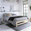 Home Collective Letto in legno 160 x 200 cm con rete a doghe, moderno letto in pino massiccio, matrimoniale, confortevole e durevole, scandinavo, testiera media