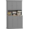 HOMCOM Credenza Cucina Alta con Armadietti Cassetto 101x39x180cm Grigio