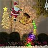 Starnearby Annaffiatoio Luce Solare con Babbo Natale, Annaffiatoio Luminoso con Luci di Natale, Lanterna Solare Decorativa in Metallo, Decorazione Natalizia per Giardino, Terrazza (Luce Colorata)