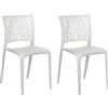 Totò Piccinni Sedia SPRING in Polipropilene moderno design impilabile per esterno e interno (Bianco, 2)