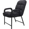 Mendler Sedia Poltrona Imbottita Relax Regolabile HWC-K40 Metallo Tessuto Nero