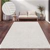 Paco Home Tappeto Cucina Da Esterno Salotto Moderno Balcone Terrazo Motivo Scandinavo Motivo Boho Monocolore, Dimensione:200x290 cm, Colore:Crema 2