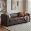 Mendler Divano Sofa 3 posti Lounge Moderno Elegante Serie Lille M65 75x191x70cm - Ecopelle Marrone