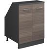 Vicco Mobile cucina sottotetto R-Line, Grigio nobile, 60 cm con 2 porte, carcassa 60 cm profondità, per la libera combinazione all'interno di sistemi cucina modulari