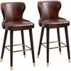 HOMCOM Set 2 Sgabelli da Bar Alti Industriale con Schienale 52x53x101cm