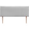DHOME Testiera in Similpelle o TessutoAQUALINE liscia con gambe Testiera imbottita Testiera letto di lusso (135x105cm con Gambe (Letti 70/80/90), Similpelle Grigio Chiaro)