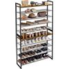 Yaheetech Scarpiera a 10 Livelli Scaffale Portascarpe 100x28,5x166,5 cm | Design 2-in-1 Impilabile, Capienza Fino a 50 Paia, Scaffale Versatile in Metallo, per Ingresso, Soggiorno e Camera da Letto