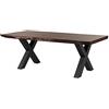MASSIVMOEBEL24.DE Tavolo da pranzo in legno acacia - laccato marrone/ferro X - antracite mat 200x100x77 FREEFORM 5