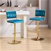 chairus Set di 2 Sgabelli da Bar in Velluto Sgabelli Cucina Regolabili in Altezza Sgabelli Moderni Design con Schienale Sgabelli Alti con Gambe in Metallo per Bar/Isola/Cucina, Petrolio
