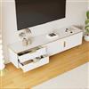 Sweiko Mobili TV, mobile basso con texture scolpita, mobile con maniglie e piedi dorati, mobile da soggiorno con texture marmo (Bianco, 175 * 40 * 45 cm)