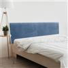 DHOME Testiera in similpelle o tessuto Acualine Liscio DUAL divisa in 2 pezzi Testiera imbottita di fascia alta Tappezzeria moderna (Tessuto Blu, 180cm Dual (Letto 180/190))