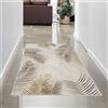 CARPETIA Tappeto moderno Design per il Soggiorno Rami di Palma | easy care | crema oro, 80 x 150 cm