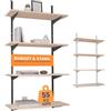 BOOMET · Set da parete con base · Colore: antracite · 46 varianti · supporto in acciaio · facile montaggio · portata fino a 55 kg (altezza scaffale: 150 cm, 4 ripiani da 80 x 40 cm)
